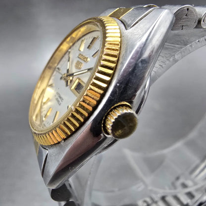 Seiko 5 Automatic Watch Women 24mm Silver Dial Two Tone Daydate 4206-0511 PARTS3