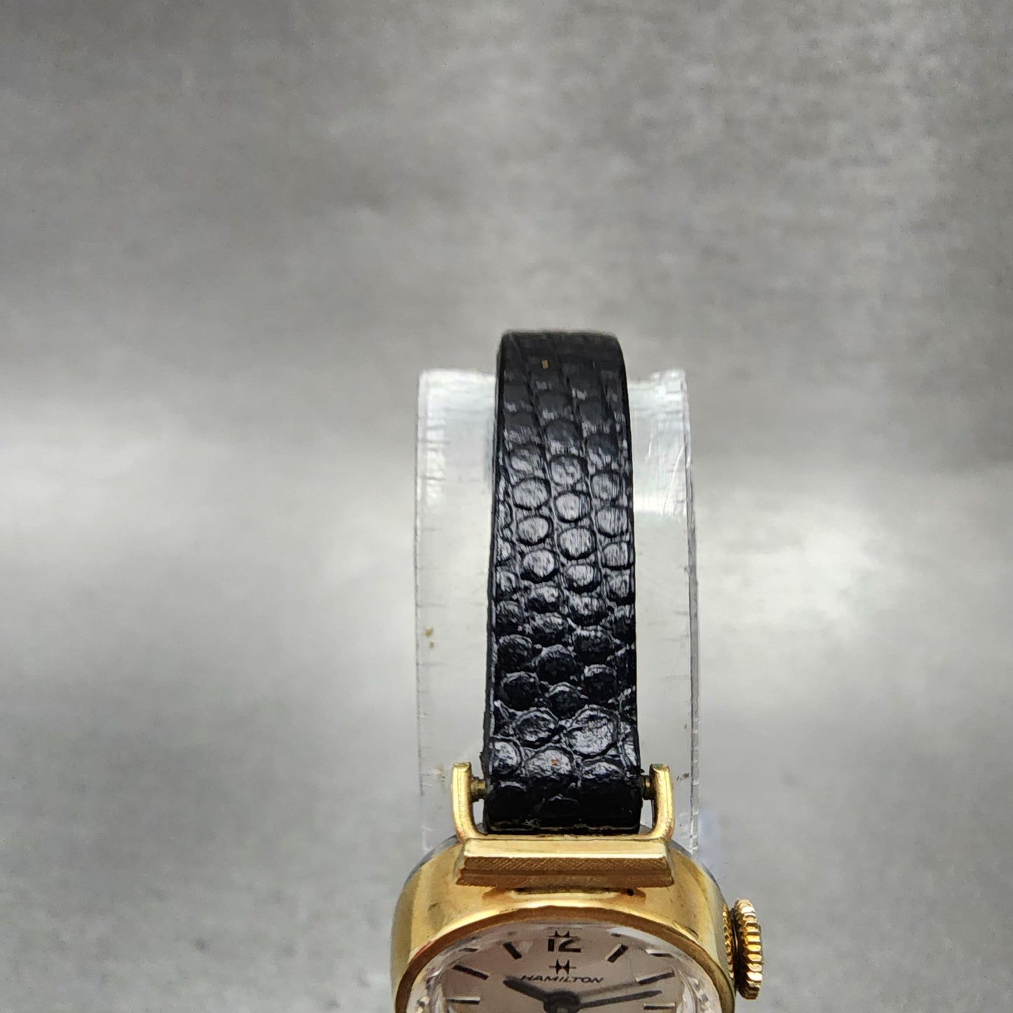 Hamilton Watch Women 17 mm Silver Dial Gold Plated Manual Wind Runs VTG4