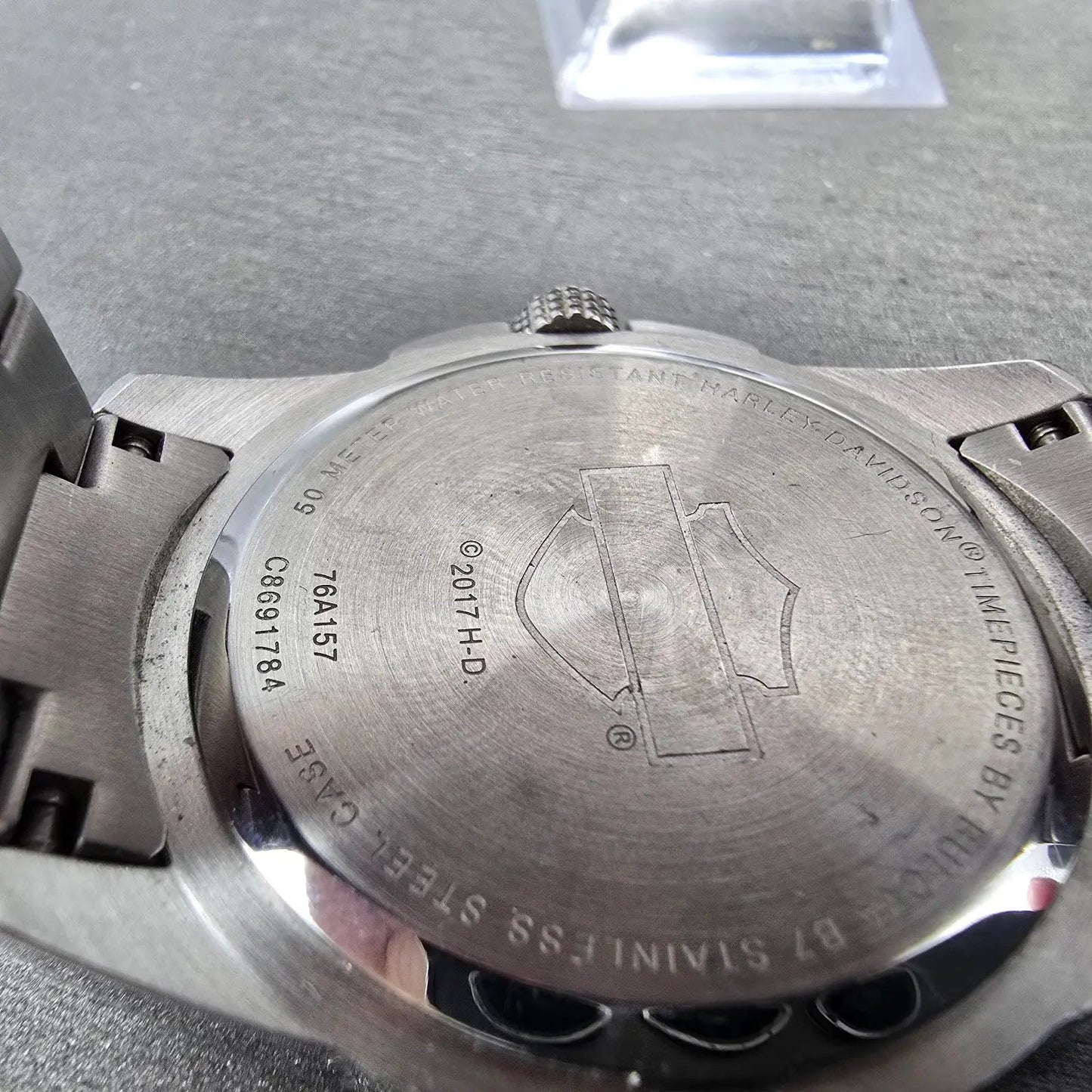 Bulova Harley Davidson Watch Men 42mm Gray Dial Silver Tone 76A157 New Battery9