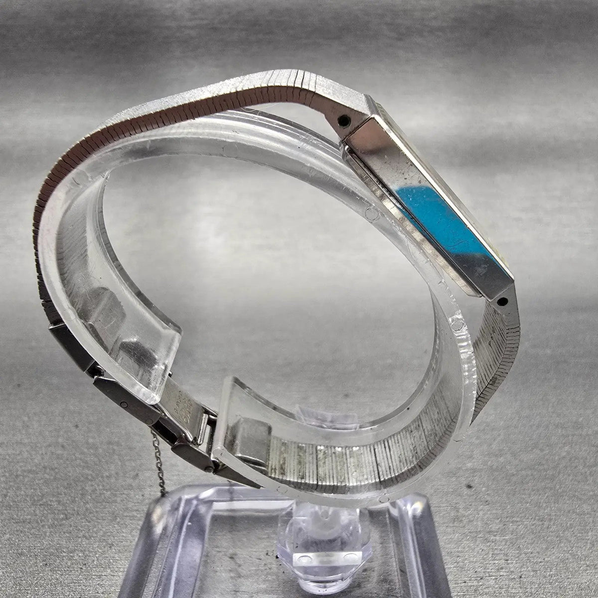 Seiko Watch Women 12mm Silver Dial Silver Tone Rectangle 1320-5119 New Battery K8