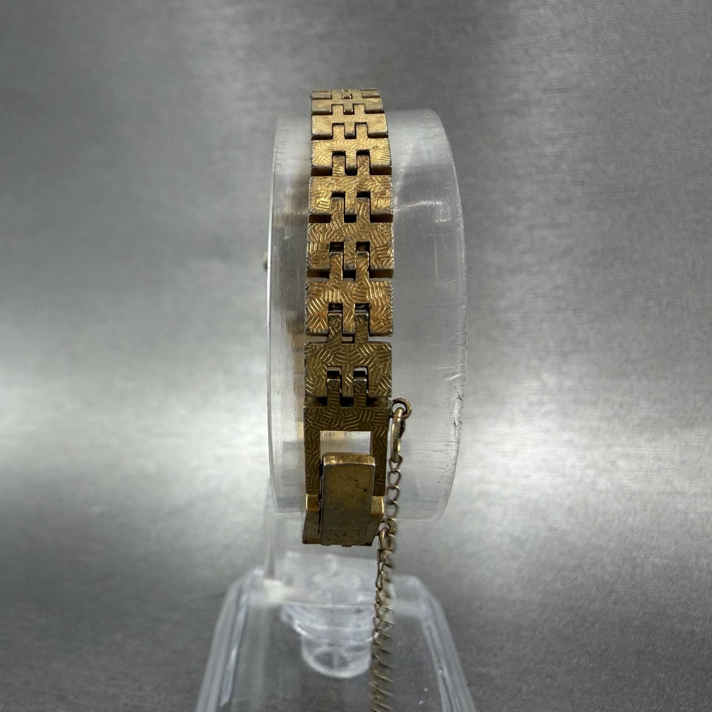 Seiko Watch Women 19mm Champagne Dial Gold Tone Rectangle 1400-6129 New Battery7