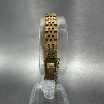 Seiko Watch Women 19mm Champagne Dial Gold Tone Rectangle 1400-6129 New Battery7