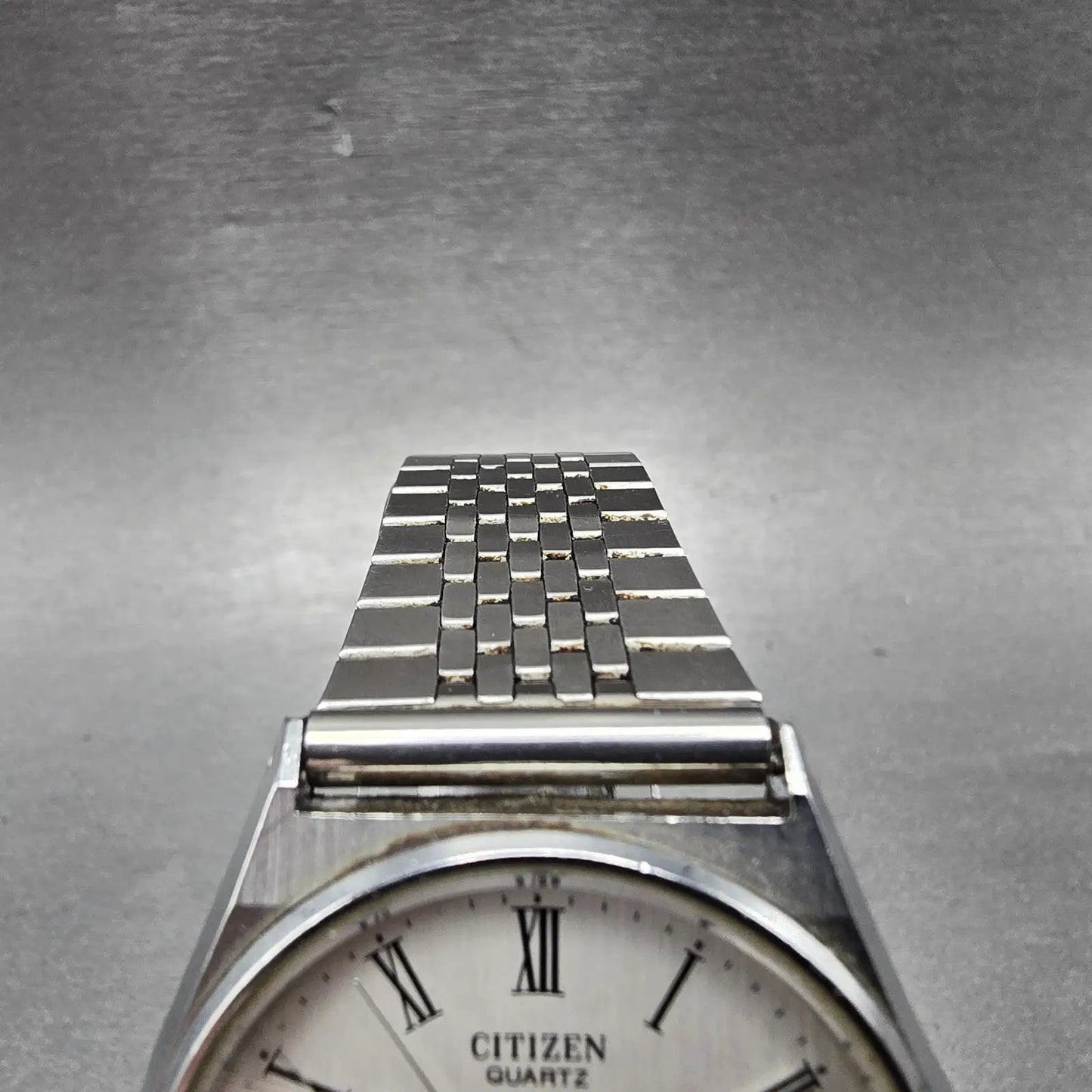 Citizen CQ Watch Men 35mm Silver Dial Silver Tone Daydate Round 4-211138 PARTS6