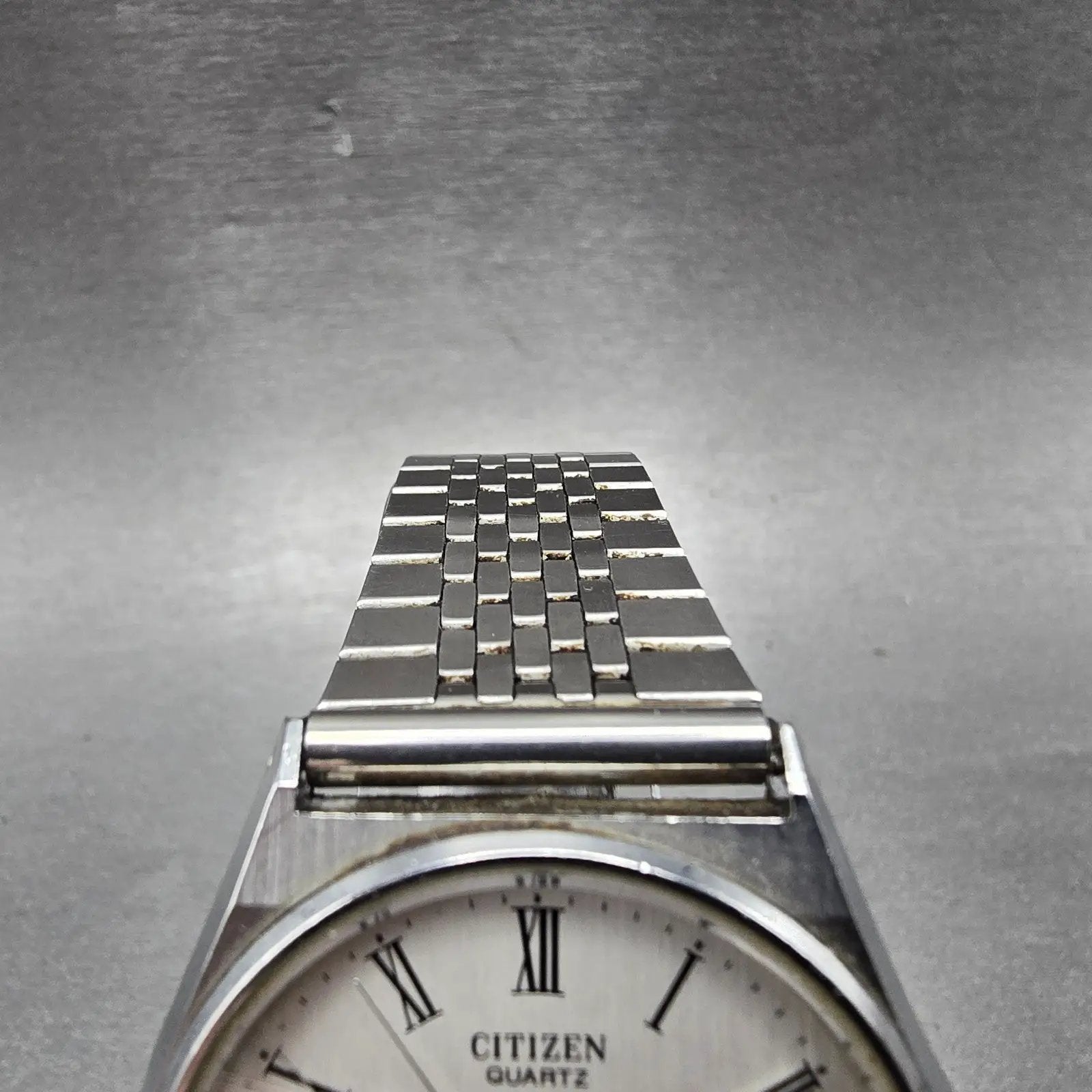 Citizen CQ Watch Men 35mm Silver Dial Silver Tone Daydate Round 4-211138 PARTS6