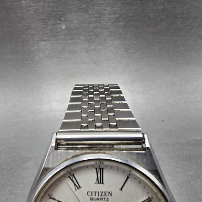 Citizen CQ Watch Men 35mm Silver Dial Silver Tone Daydate Round 4-211138 PARTS6
