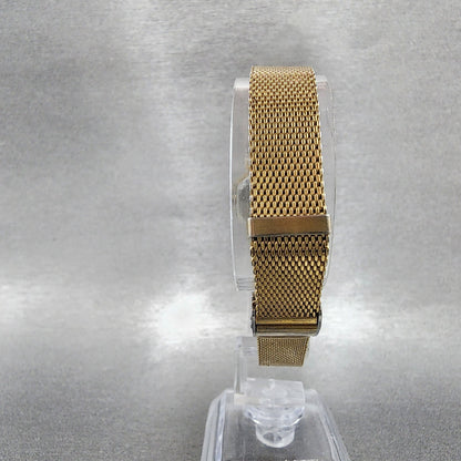 Seiko Watch Women 22mm Champagne Dial Gold Tone Octagon 34215140 New Battery7
