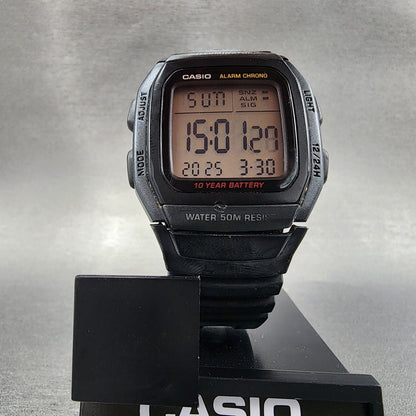 Casio W96H Watch Men 35mm Digital Black Tone Alarm Chrono Rectangle New Battery5