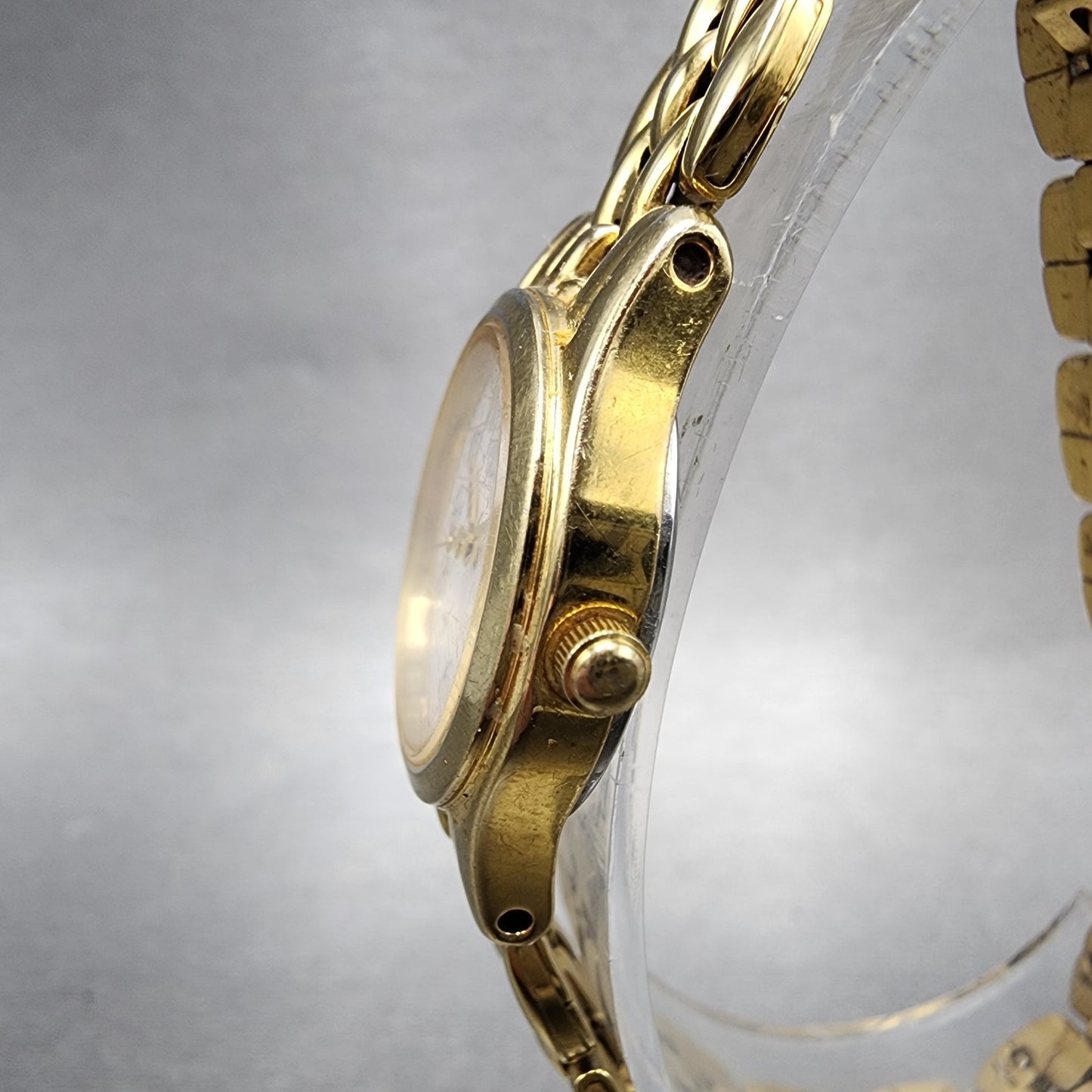 Citizen Watch Women 23mm White Dial Gold Tone Date Round 1012S066612 New Batt2