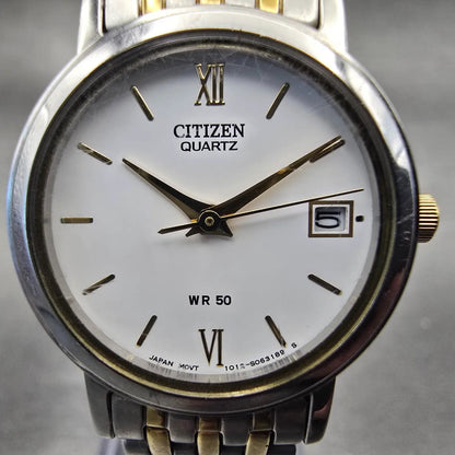 Citizen Watch Women 23mm White Dial Silver Tone Date Round 1012-S038570 New Batt1