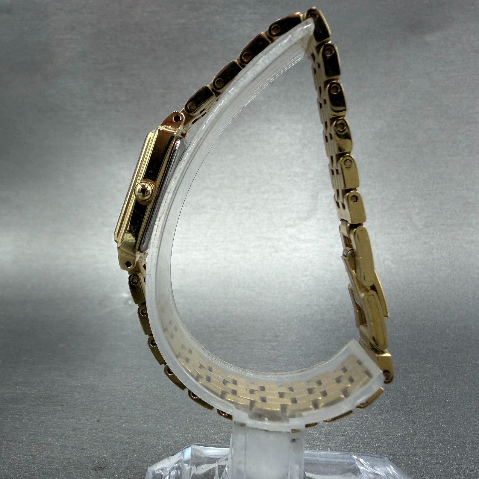 Seiko Tank Watch Women 16mm Champagne Dial Gold Tone 1N01-0FH0 New Battery NMZ7