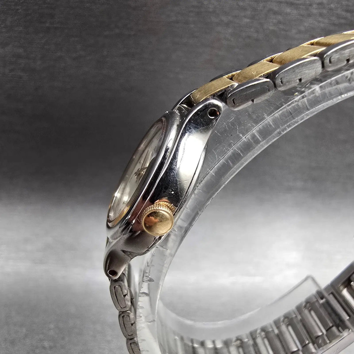 Seiko Watch Women 19mm Ivory Dial Two Tone Round 4N00-0051 New Battery Vintage2