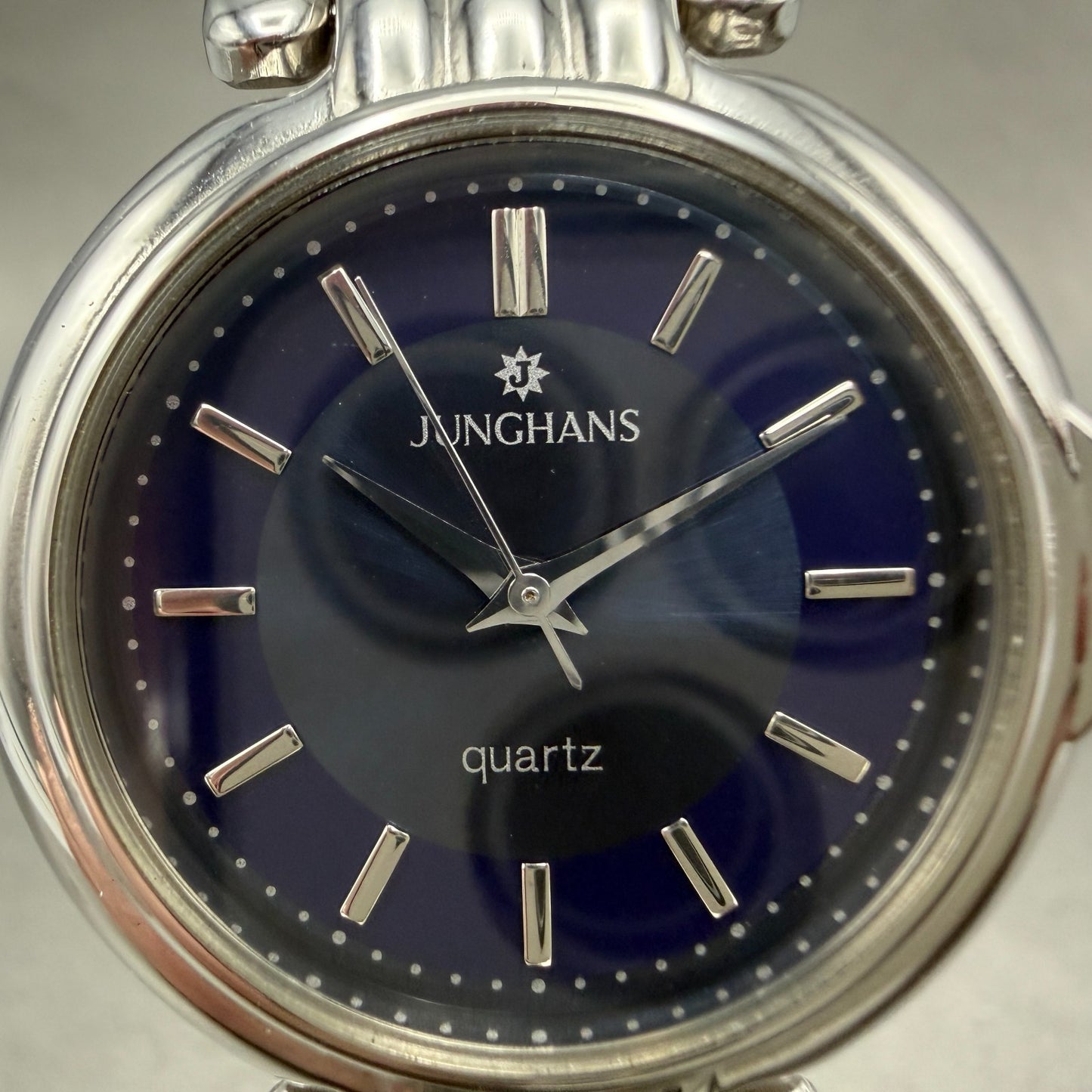 Junghans Watch Men 34mm Blue Dial Silver Tone Round JY-703M New Battery1