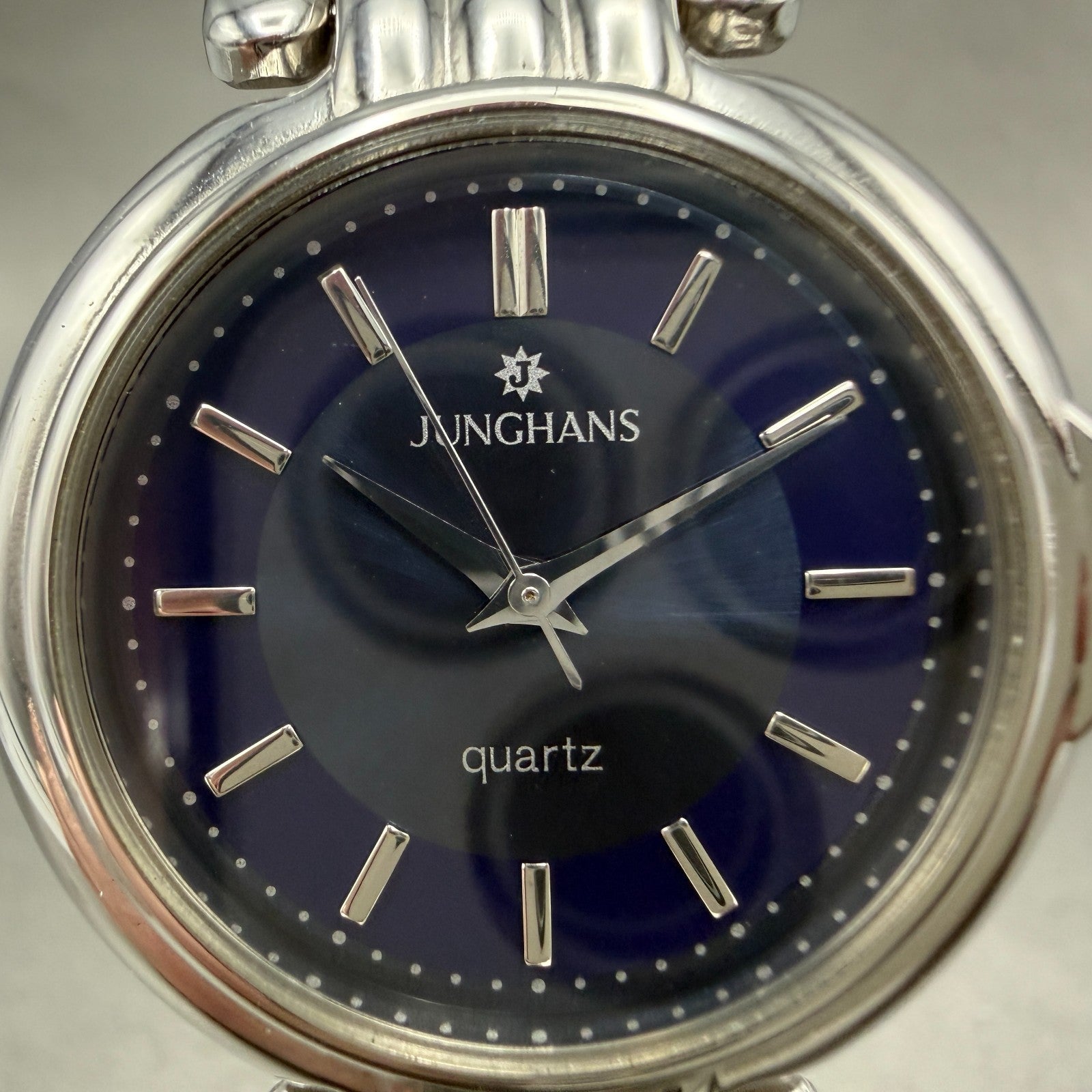 Junghans Watch Men 34mm Blue Dial Silver Tone Round JY-703M New Battery1