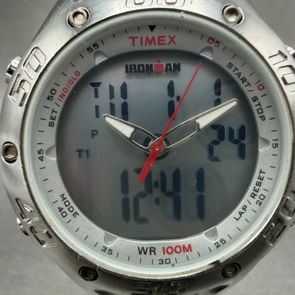 Timex Expedition Watch Men 42mm Steel Ana Digi Alarm Chrono Round T56371 NewBatt1