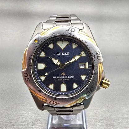 Citizen Air Watch Men 40mm Blue Dial Titanium Date Round 5512-F52088 New Batt0