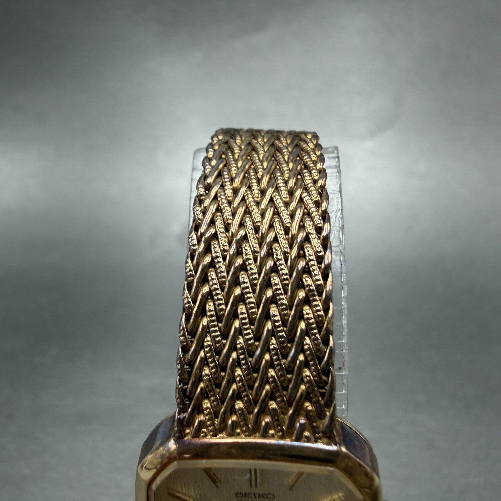 Seiko Watch Women 21mm Champagne Dial Gold Tone Rectangle 1400-5900 New Battery4