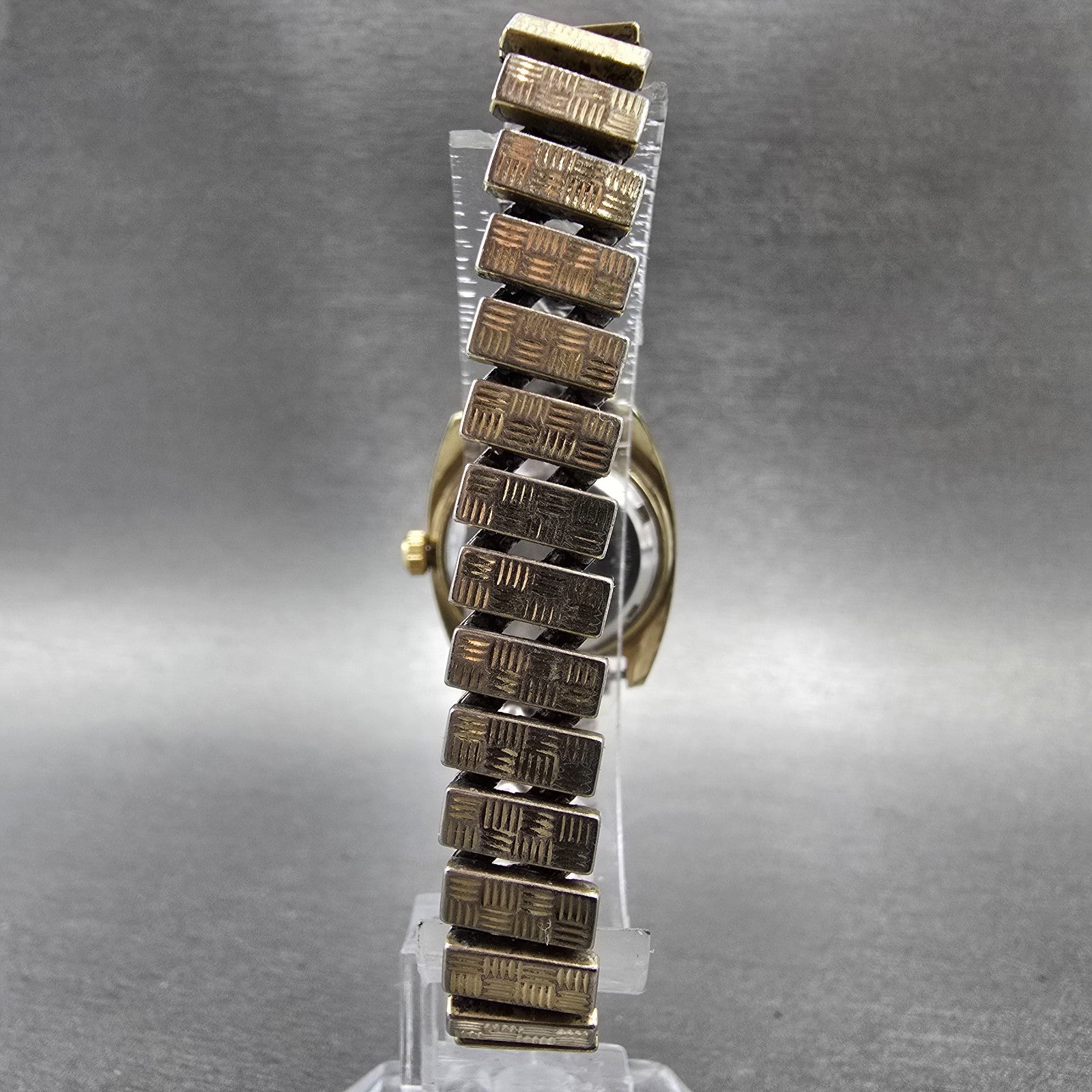 Seiko Automatic Watch Women 25mm Gold Dial Gold Tone Date 2517-0369 Runs7