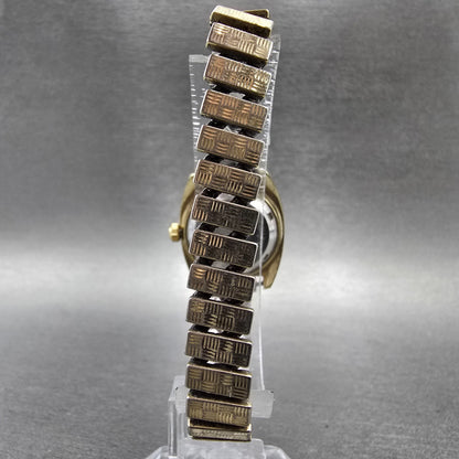Seiko Automatic Watch Women 25mm Gold Dial Gold Tone Date 2517-0369 Runs7