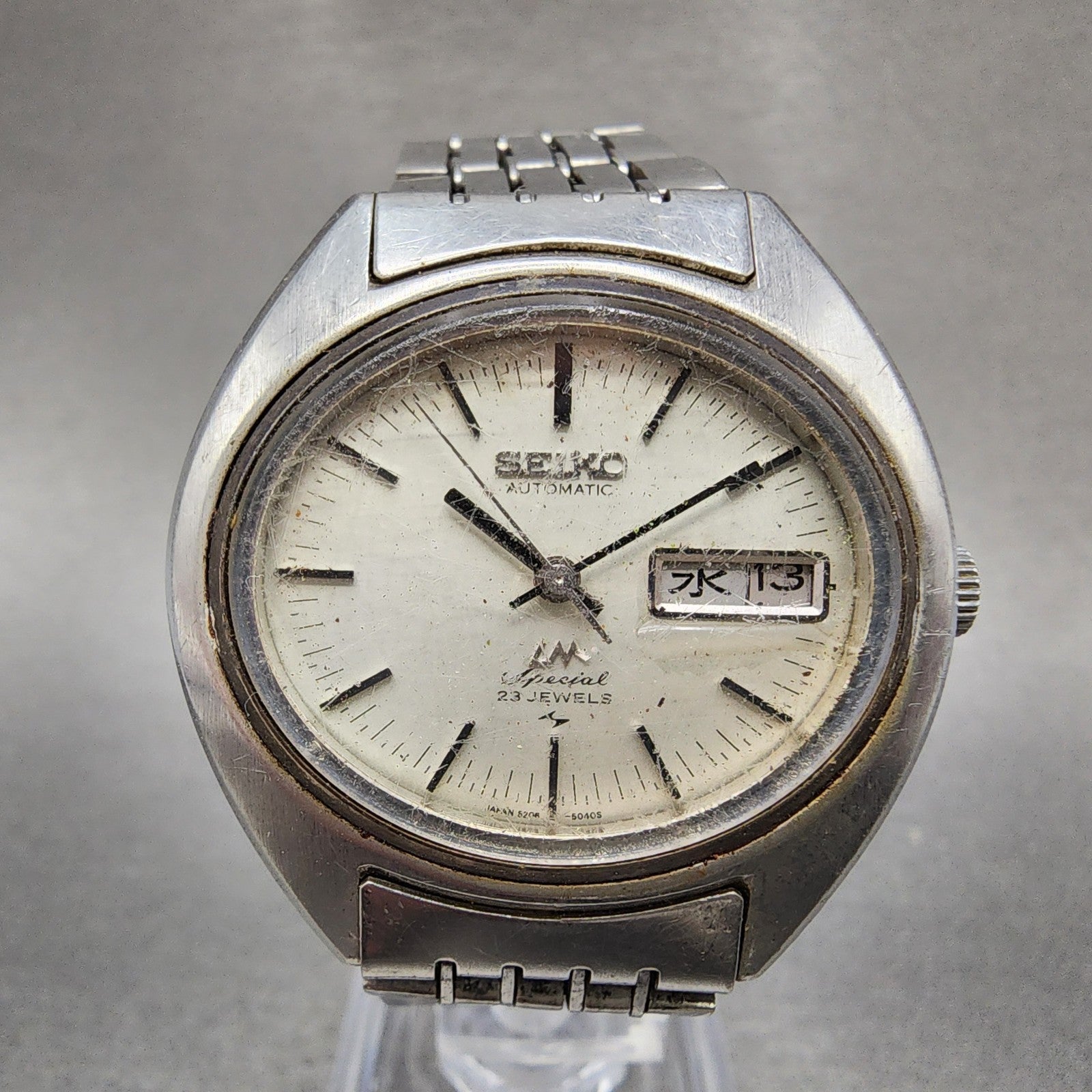 Seiko Lord Matic Special Watch Men 37mm White Dial Silver Daydate 52065040 PART0