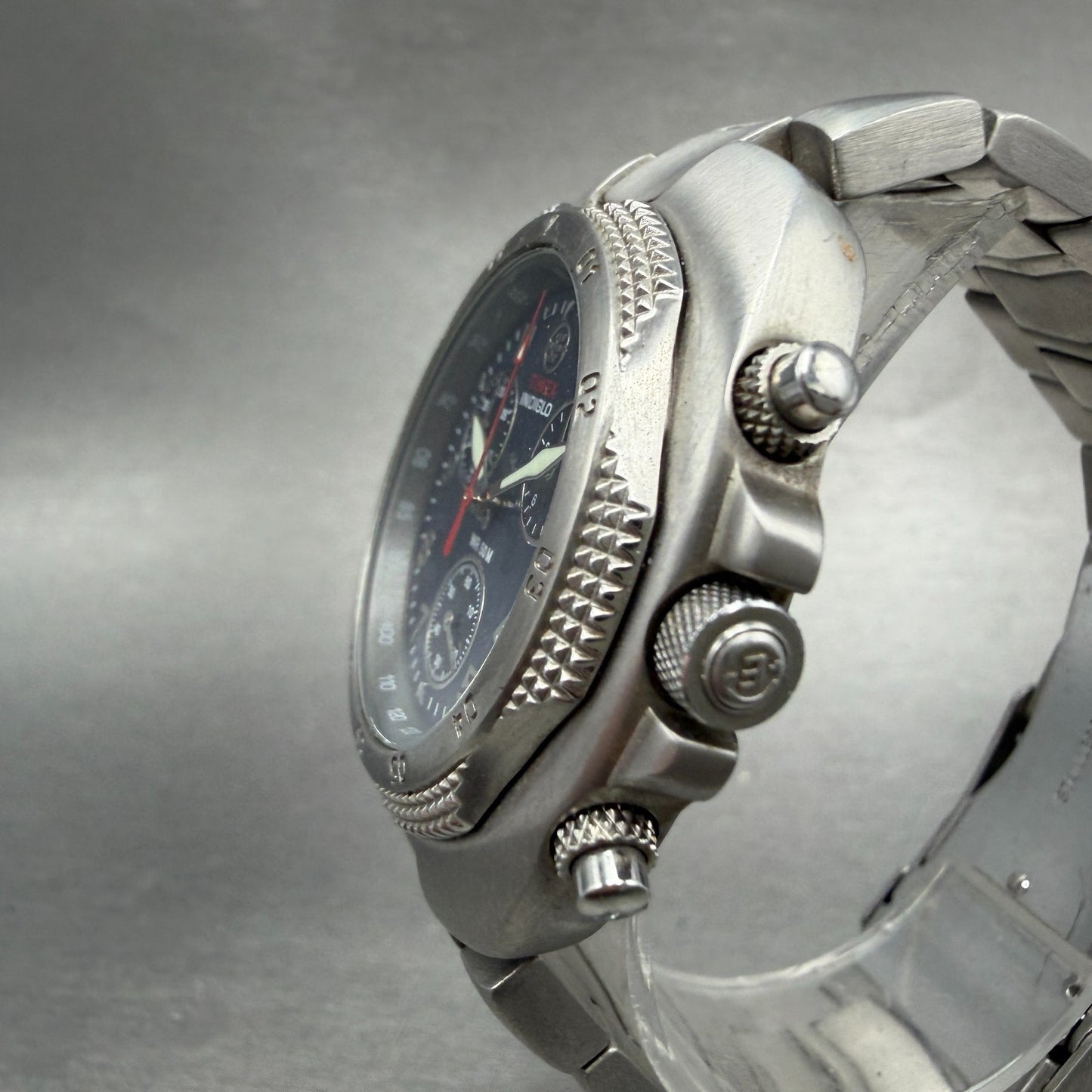 Timex Expedition Chronograph Watch 41mm Blue Dial Silver Tone Date Round New Bat2