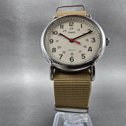 Timex Weekender Watch Men 38mm White Dial Silver Tone READ!!!!!! T2N651 New Batt5