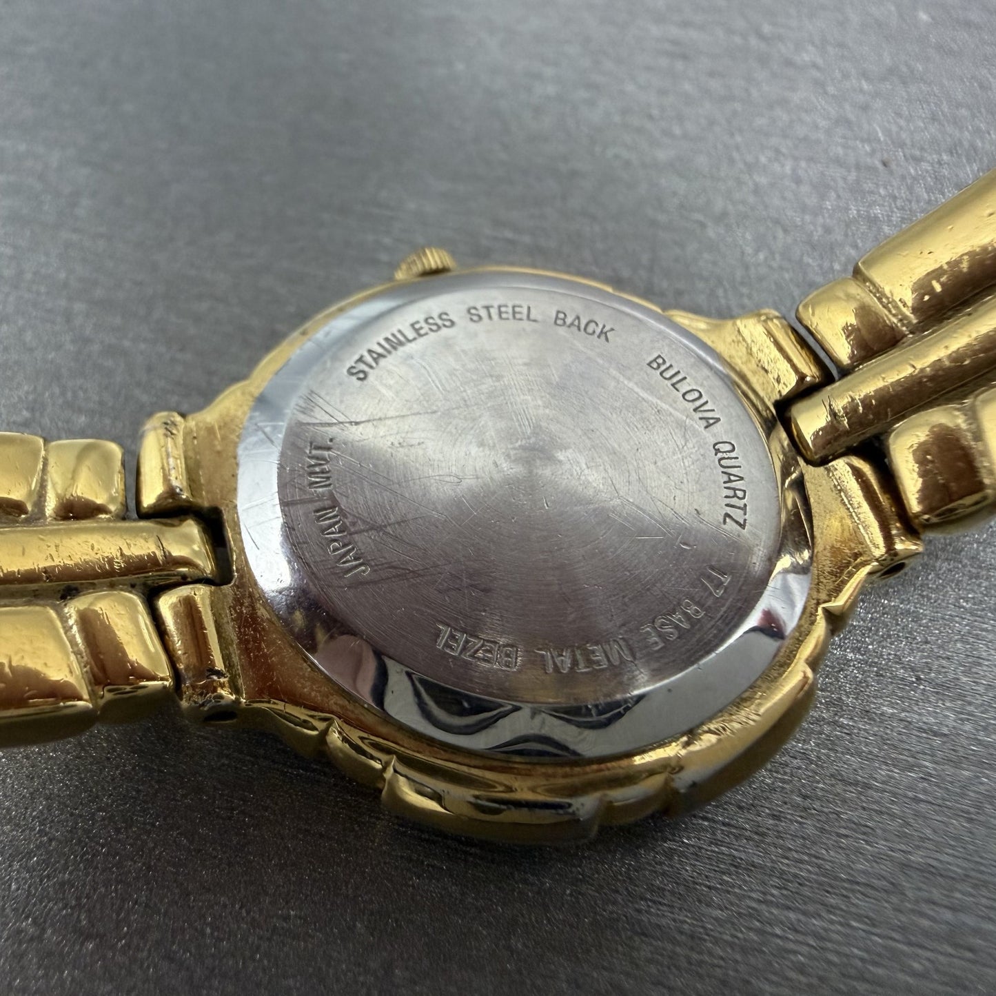 Bulova Watch Women 26mm Gold Dial Gold Tone Round 97P44 New Battery VTG ABCD10