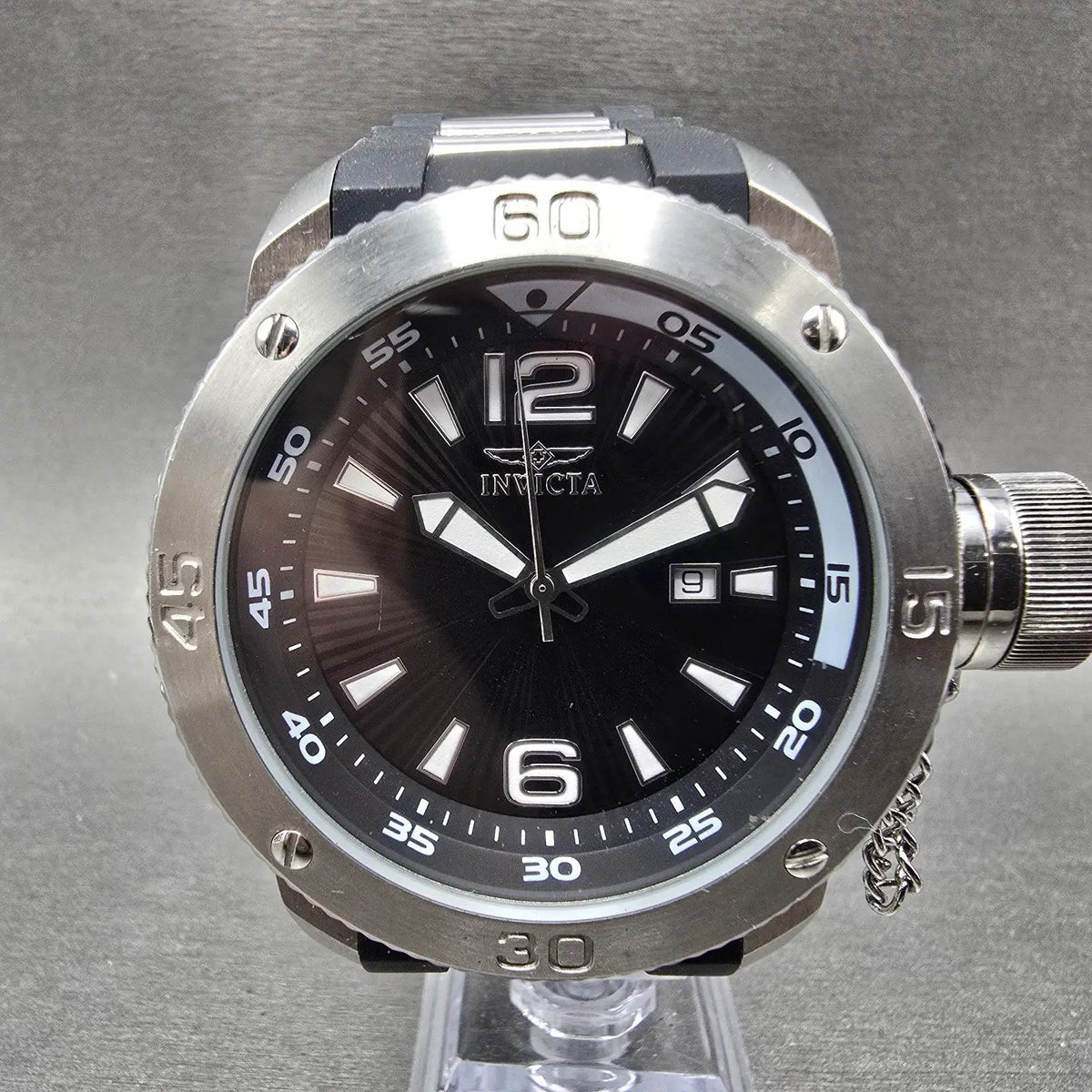 Invicta I-Force Dive Watch Men 51mm Black Dial Silver Date 12963 READ!! New Batt0