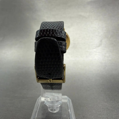 Wittnauer Watch Women 30mm Black Dial Gold Tone Round New Battery Vintage Swiss7