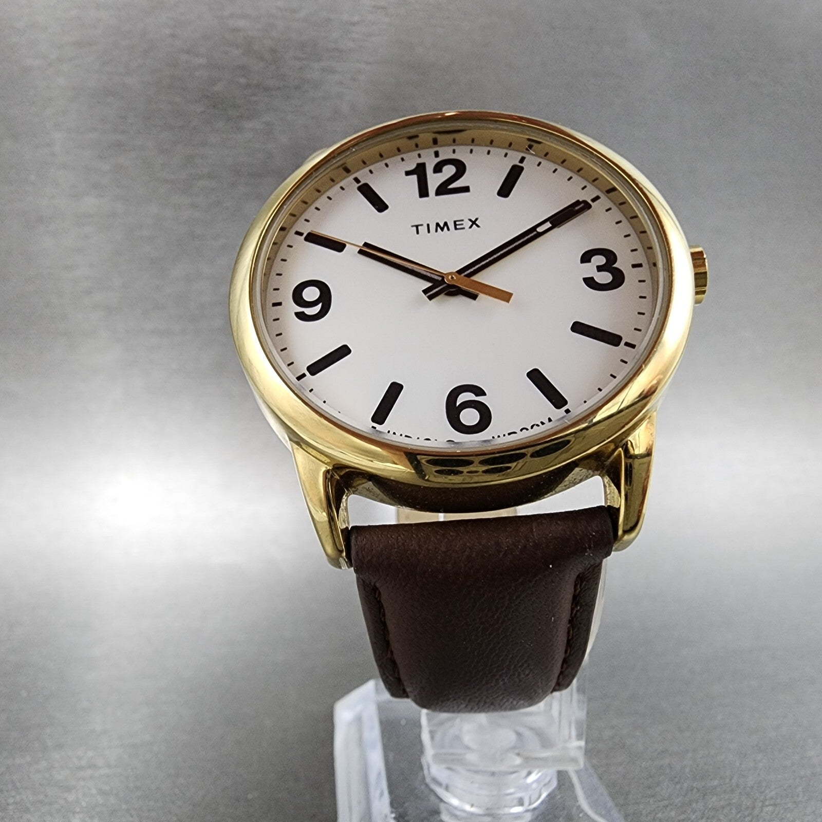 Timex Easy Reader Watch Men 38mm White Dial Gold Tone Round New Battery6