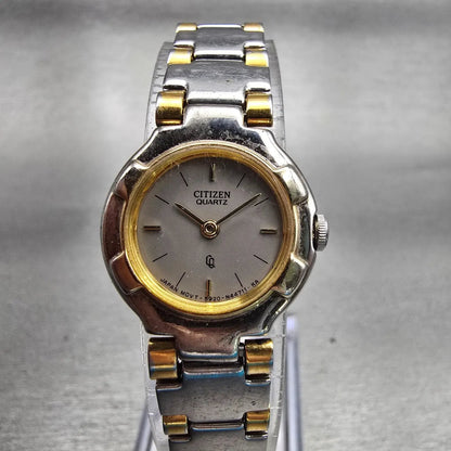 Citizen CQ Watch Women 20mm Silver Dial Two Tone Round 5920-S49593 New Battery0