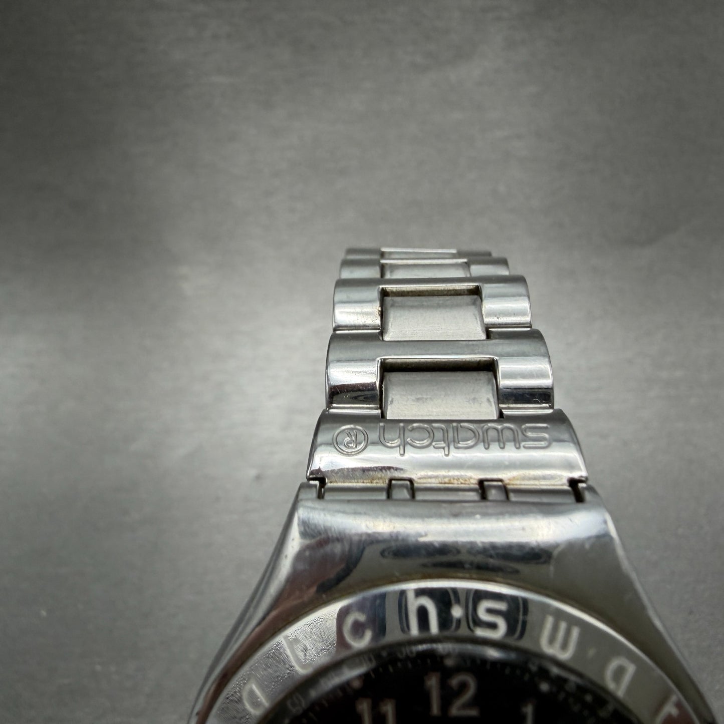 Swatch Irony Happy Joe Watch Men 37mm Blue Dial Steel Date Round New Battery XTF4