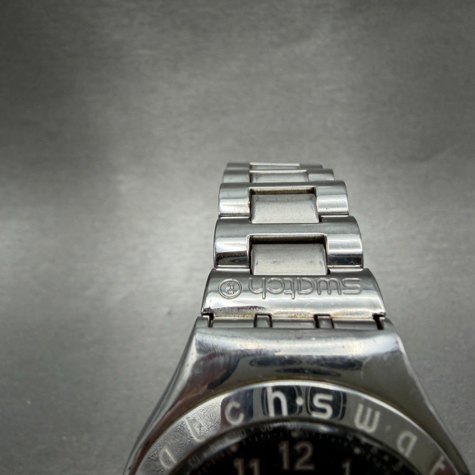 Swatch Irony Happy Joe Watch Men 37mm Blue Dial Steel Date Round New Battery XTF4