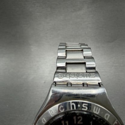 Swatch Irony Happy Joe Watch Men 37mm Blue Dial Steel Date Round New Battery XTF4