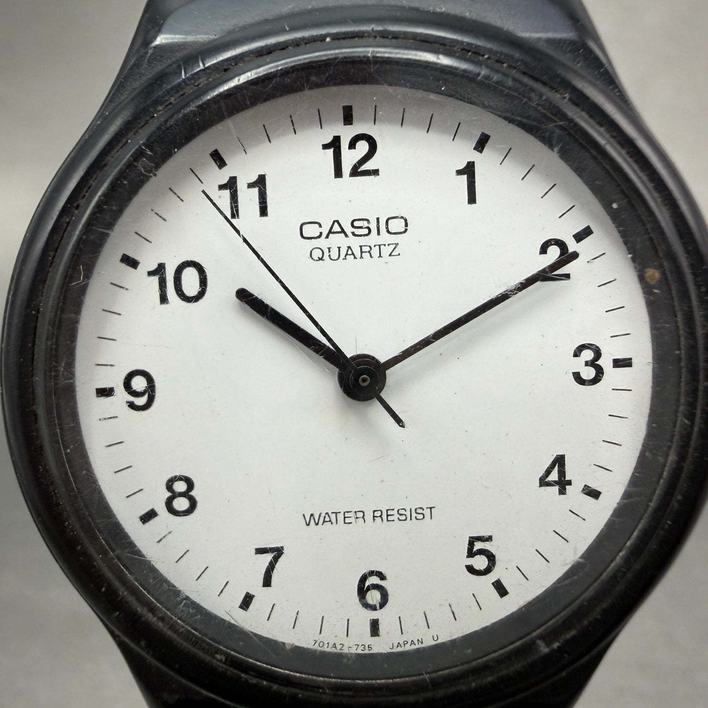 Casio MQ-24 Watch Unsiex 34mm White Dial Black Tone Round Leather New Battery1