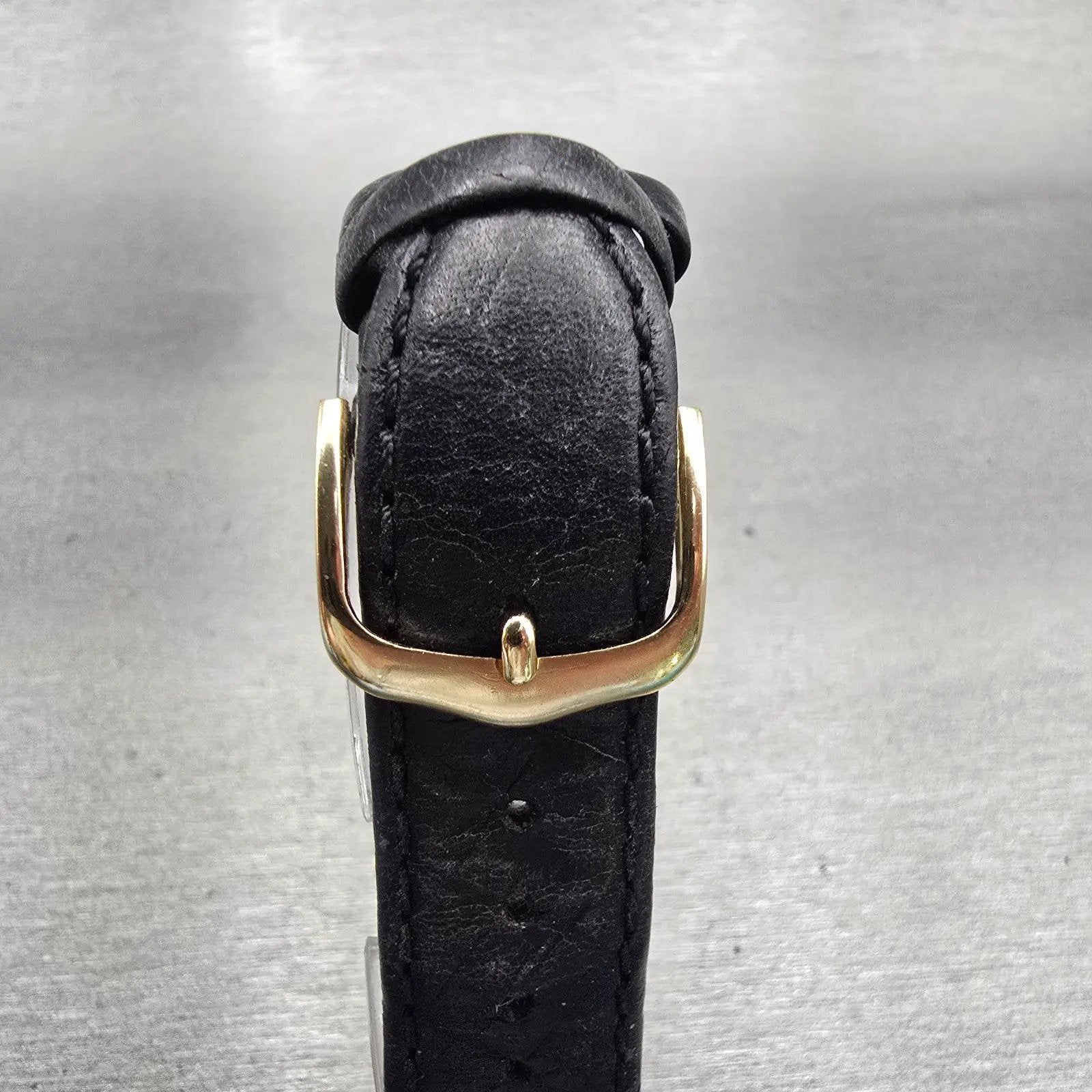 Bulova Watch Men 25mm Black Dial Gold Tone Date Rectangle New Battery 97B42 VTG7