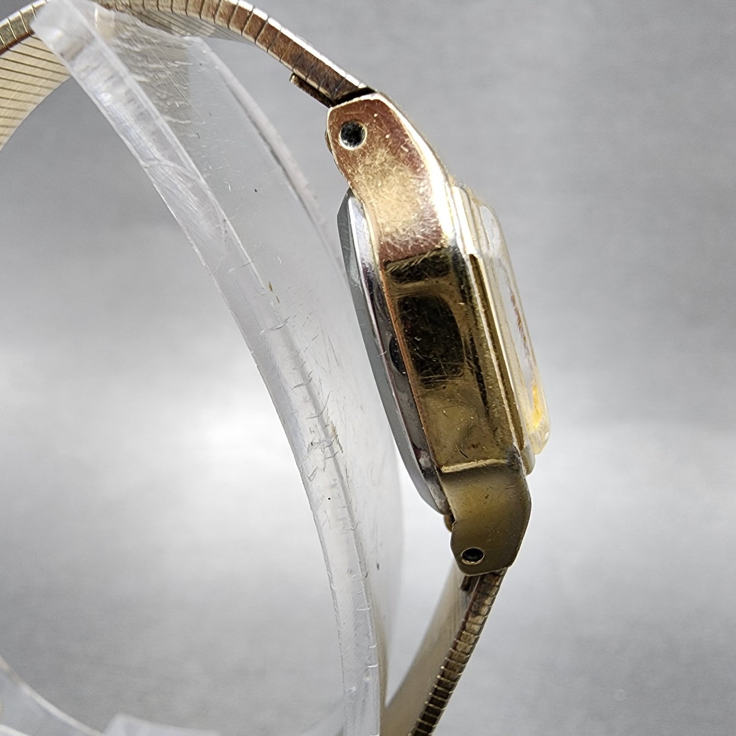 Citizen Seven Watch Women 16mm Gold Dial Gold Tone Octagon New Battery VTG3