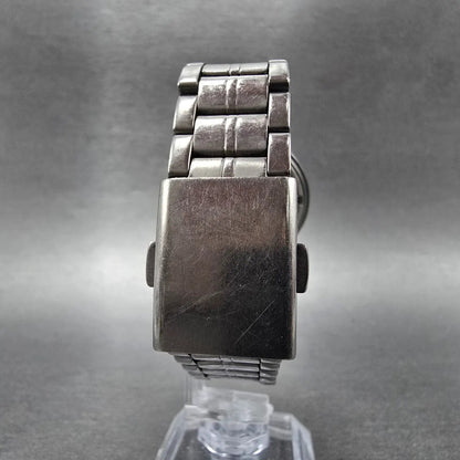 Seiko Solar Watch Men 35mm Black Dial Titanium Date Round 5K22-0A20 Runs8