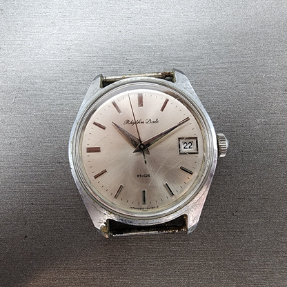 Citizen Rhythm Date Manual Watch Men 33mm Silver Dial Silver Tone Date Runs0