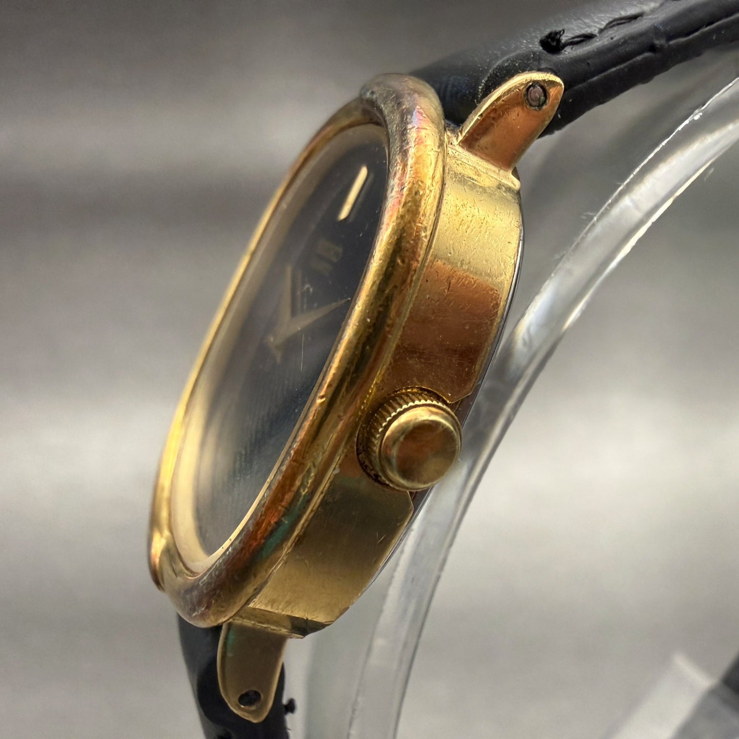 Seiko Watch Women 23mm Black Dial Gold Tone Oval 4700-5039 Vintage New Battery2