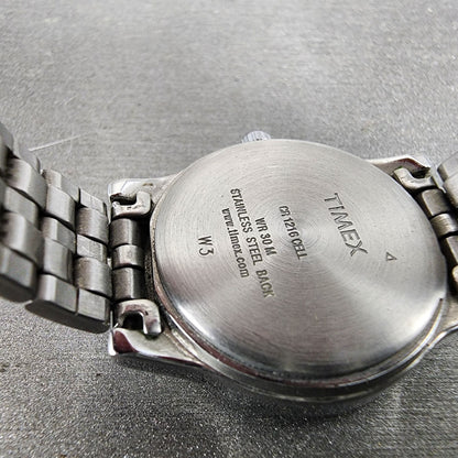 Timex Indiglo Watch Women 25mm MOP Dial Silver Tone Date Round New battery9