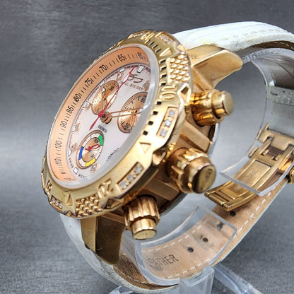 Daniel Steiger Equinox Chronograph Watch Women 36mm MOP Dial Rose Gold New Batt