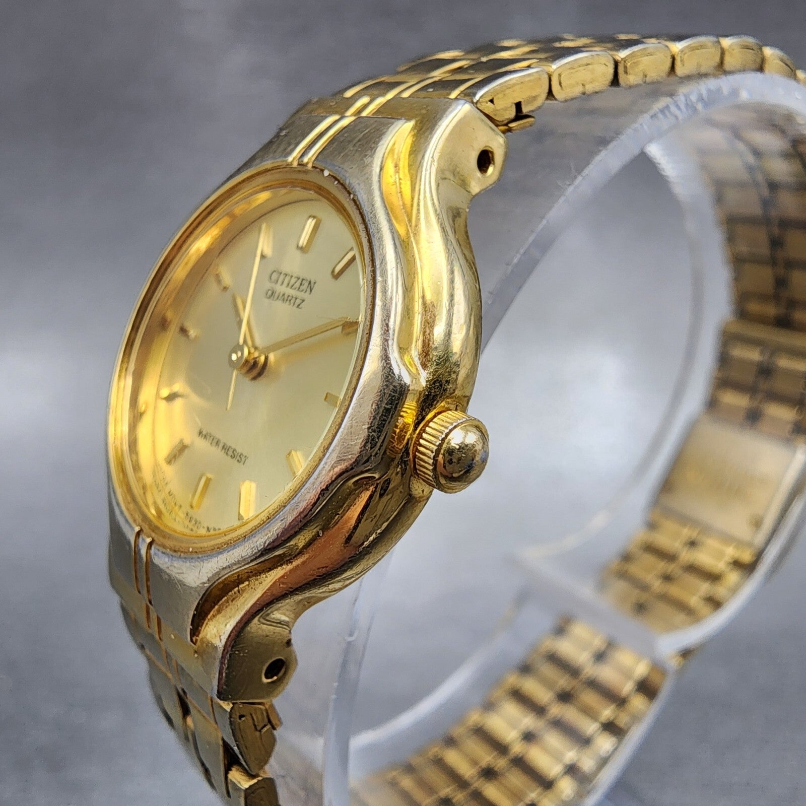 Citizen Watch Women 23mm Champange Dial Gold Tone Round 5930S43714 New Battery2