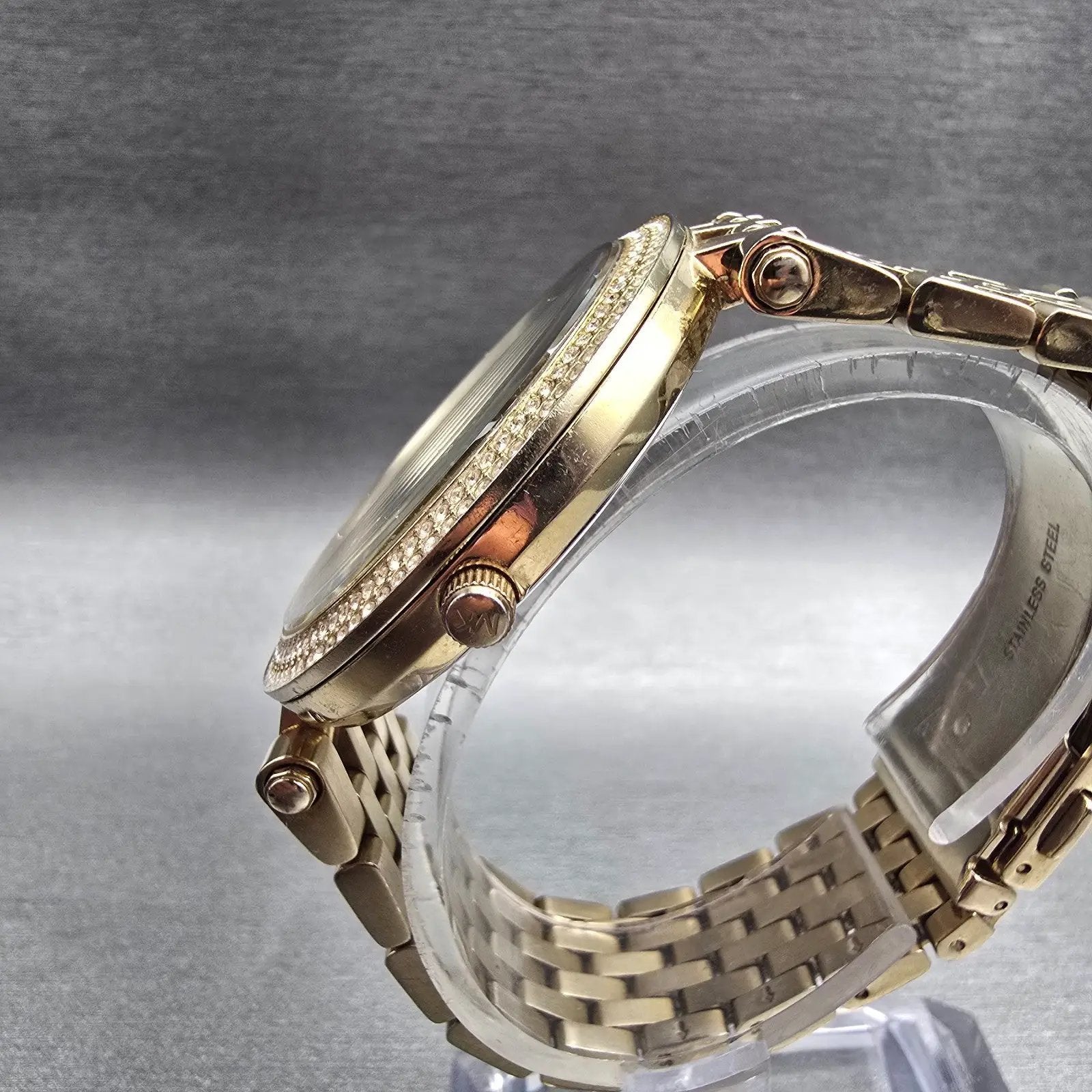 Michael Kors Darci Watch Women 39mm Gold Dial Gold Tone Gemmed MK-3438 New Batt2