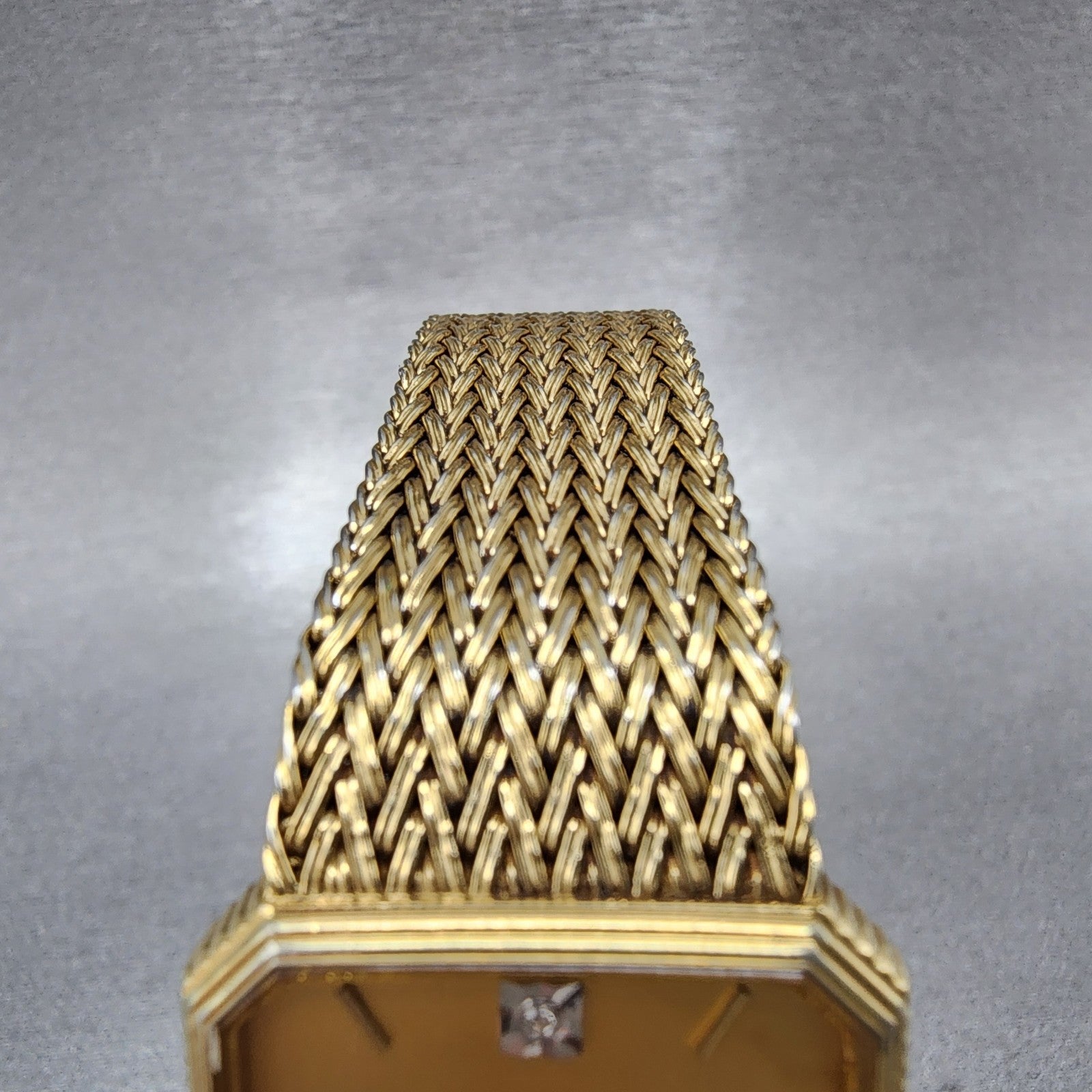Bulova Tank Watch Men 26mm Champagne Dial Gold Tone Octagon PARTS5