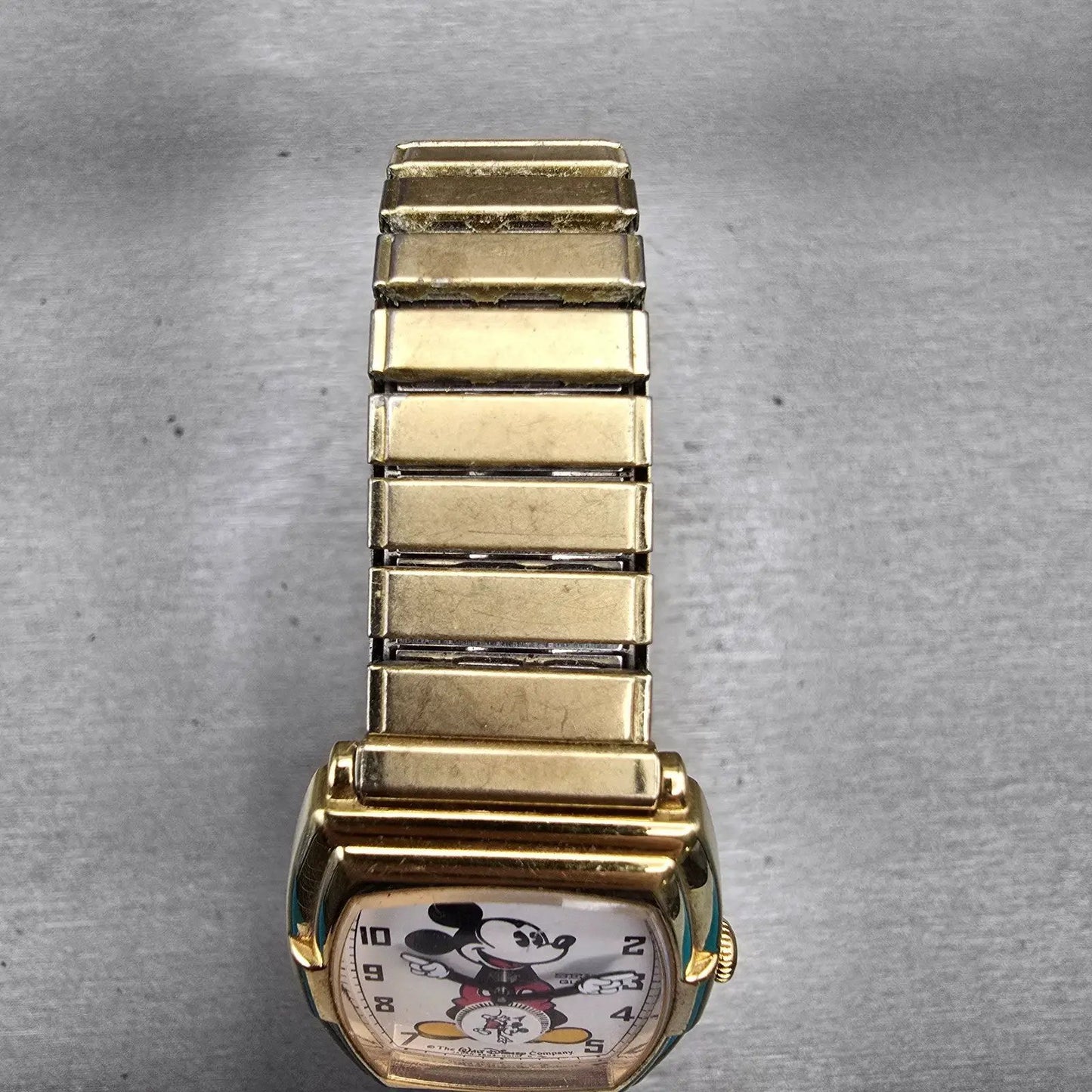 Seiko Mickey Mouse Watch Men 27mm White Dial Gold Tone 2K03-5019 New Battery4