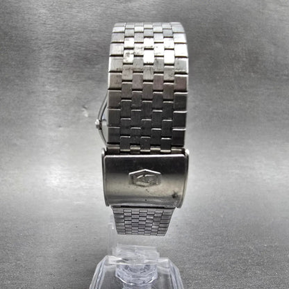 Seiko King Quartz Watch Men 37mm Silver Dial Silver Tone Daydate 5856-8001 PARTS7