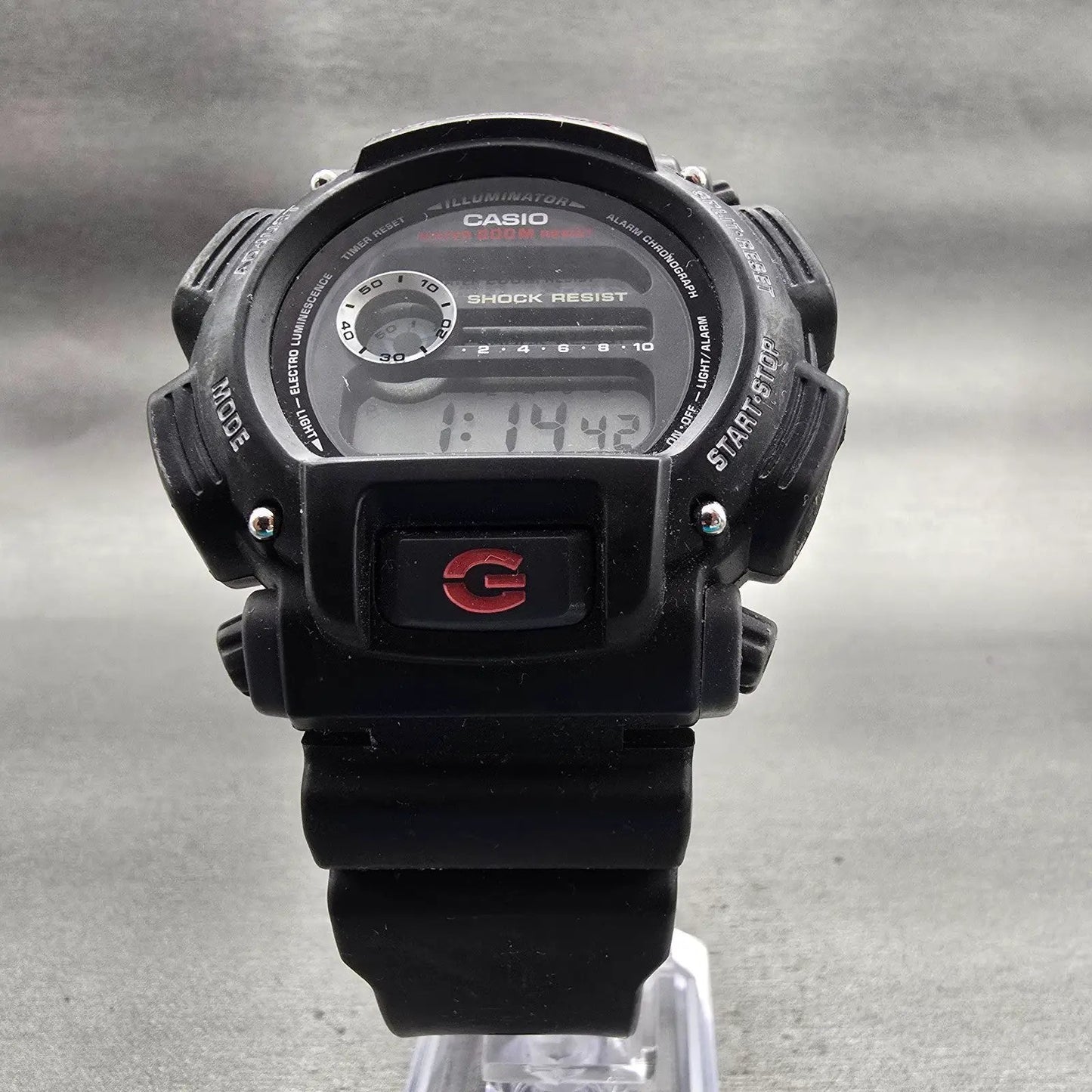 Casio G-Shock DW-9052 Watch Men 47mm Black Dial Black Chrono Alarm New Battery P5