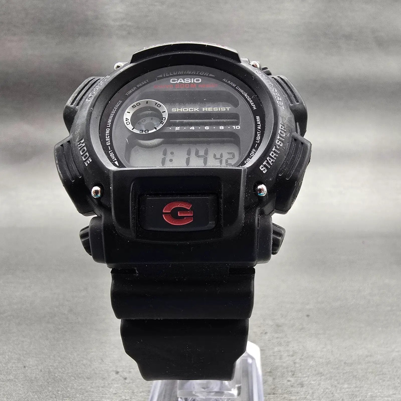 Casio G-Shock DW-9052 Watch Men 47mm Black Dial Black Chrono Alarm New Battery P5