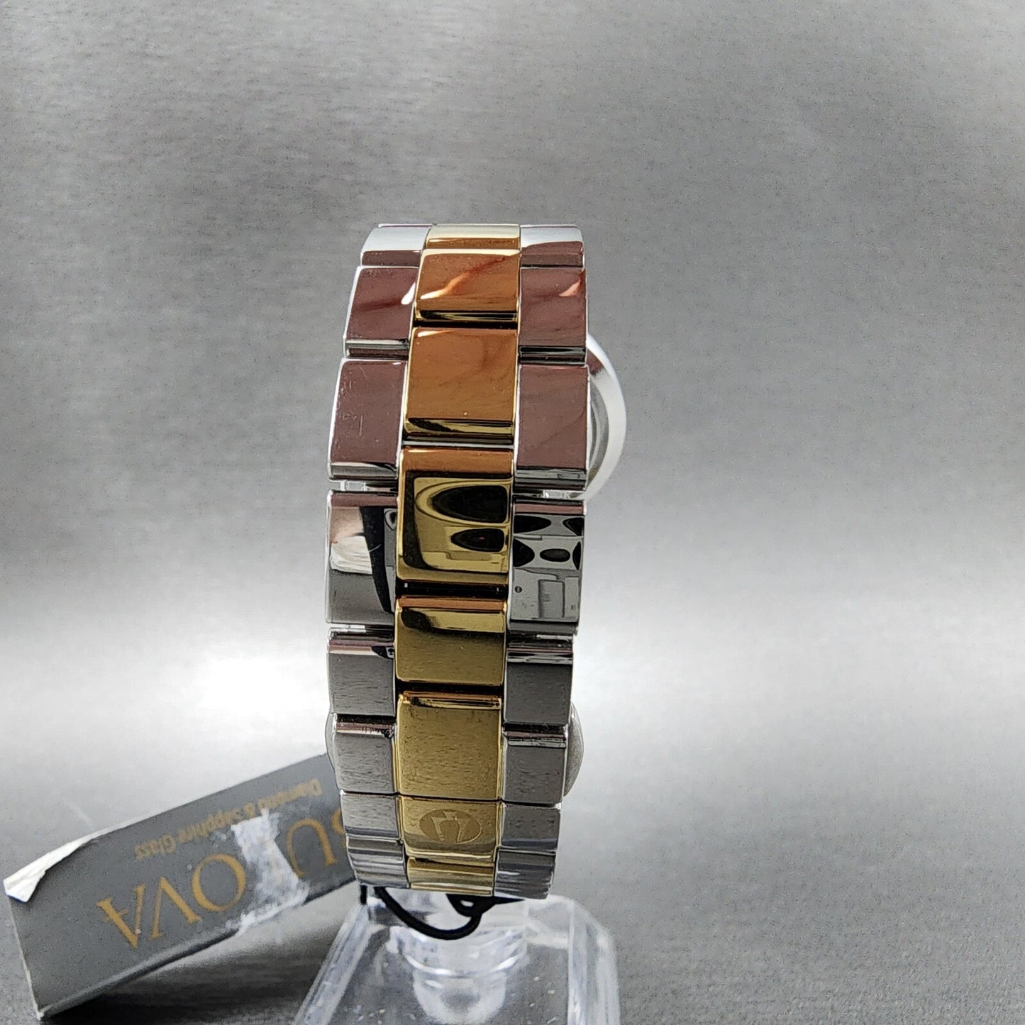 Bulova Rubaiyat Watch Women 35mm Silver Dial Two Tone Diamond Bezel 98R2468