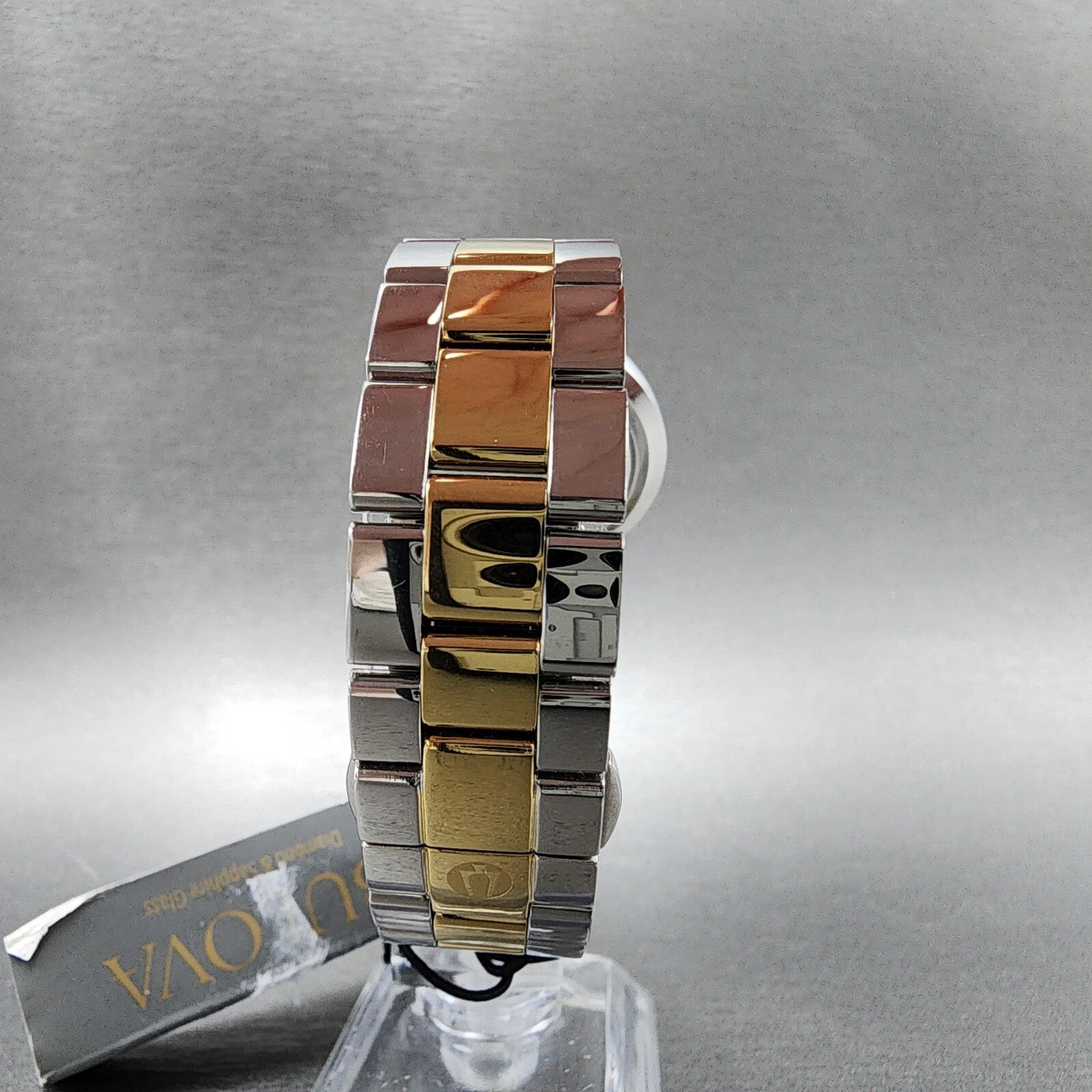 Bulova Rubaiyat Watch Women 35mm Silver Dial Two Tone Diamond Bezel 98R2468